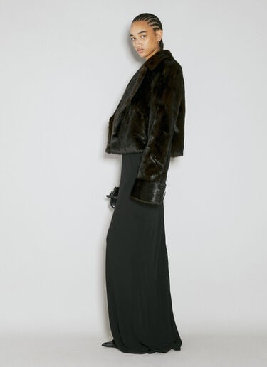 Faux Fur Short Coat Saint Laurent Faux Fur Short Coat Brown sla0253011