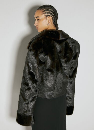 Faux Fur Short Coat Saint Laurent Faux Fur Short Coat Brown sla0253011