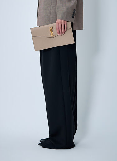 Saint Laurent Medium Uptown Clutch Beige sla0260036
