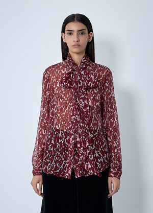 Saint Laurent Silk Shirt Burgundy sla0261137