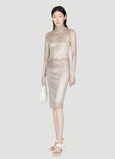 Noemi Rhinestone Mesh Top Sportmax Noemi Rhinestone Mesh Top Beige spx0253005