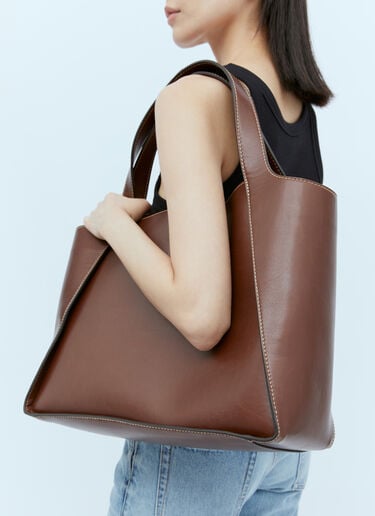Stella McCartney 컷아웃 로고 알터 매트 토트백 브라운 stm0254009