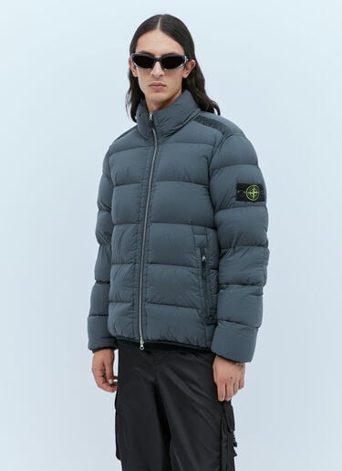 Stone Island 리얼 다운 나침반 패치 코트 그레이 sto0154018