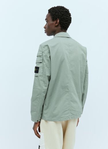 Logo Patch Overshirt Stone Island Logo Patch Overshirt Green sto0154040