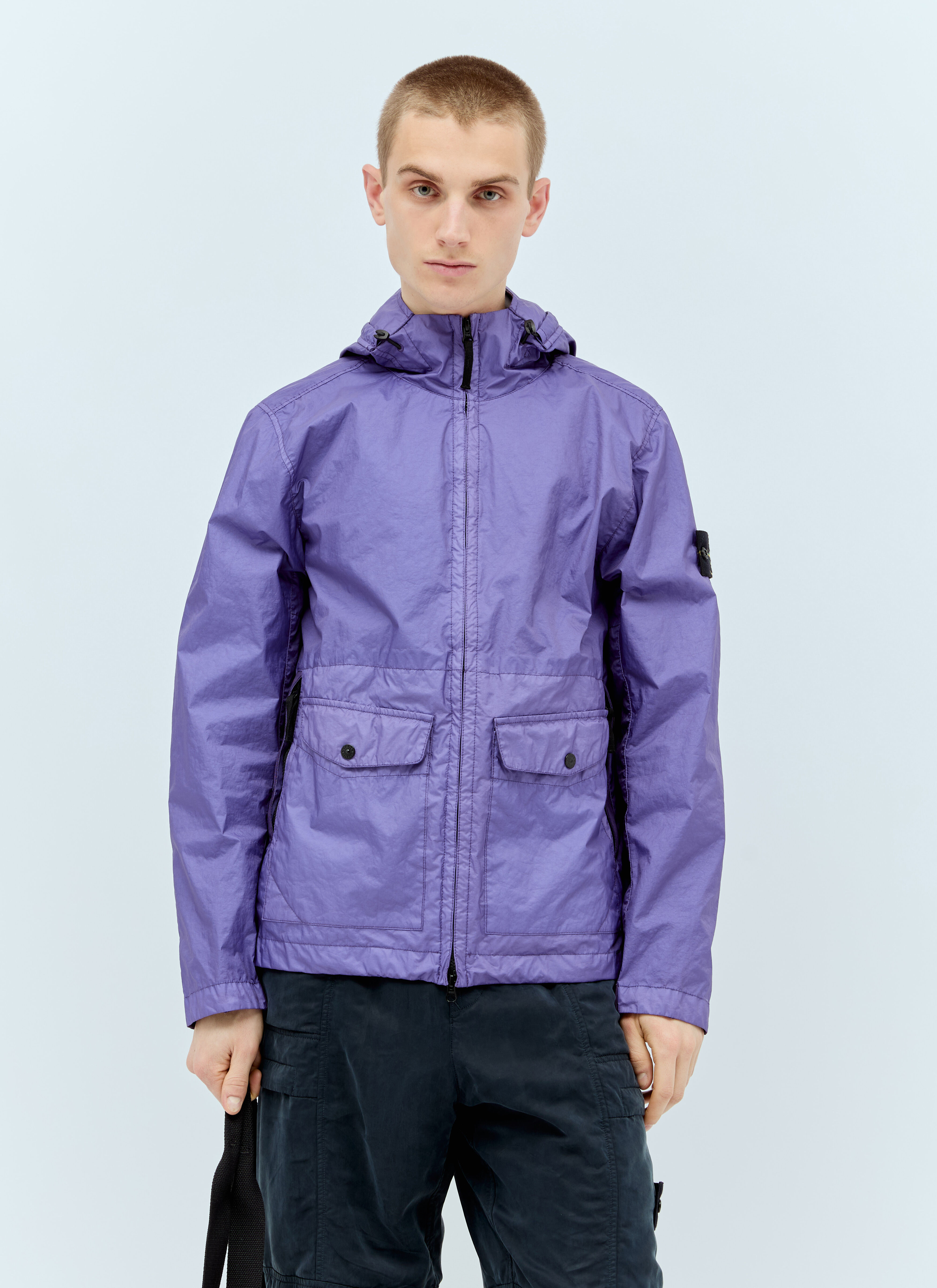 Stone Island Men's' Membrana 3L Hooded Jacket in Purple | LN-CC®