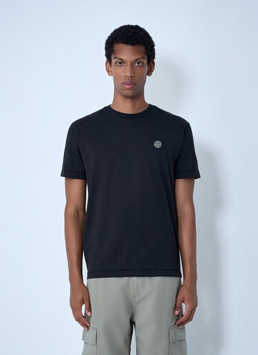 Logo Motif T-Shirt Stone Island Logo Motif T-Shirt Black sto0162009