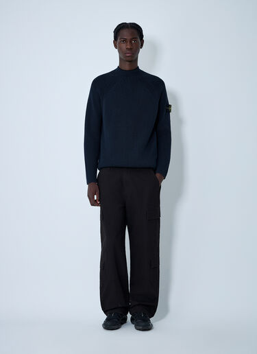 Stone Island Rib Logo Patch Sweater Navy sto0162062