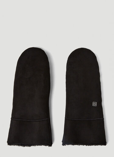 Logo Patch Mittens TOTEME Logo Patch Mittens Black tot0251045