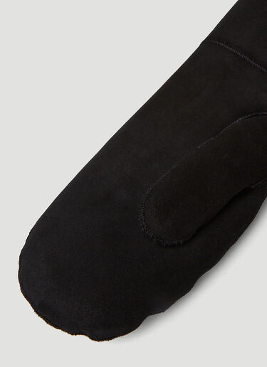TOTEME Logo Patch Mittens Black tot0251045