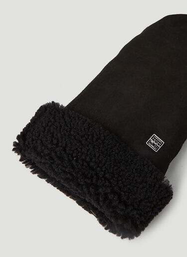 TOTEME Logo Patch Mittens Black tot0251045