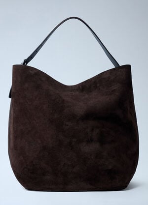 TOTEME Suede Belted Tote Bag Brown tot0262001