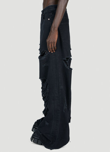Cargo Pants Black Baggy Jeans Ripped Vetements Men's' Destroyed