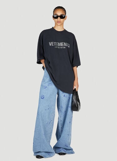 크리스탈 로고 티셔츠 VETEMENTS 크리스탈 로고 티셔츠 블랙 vet0254018