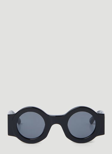 Dries Van Noten 라운드 선글라스 블랙 vns0353003