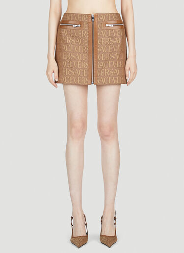 Versace 徽标迷你半裙 棕色 vrs0253005