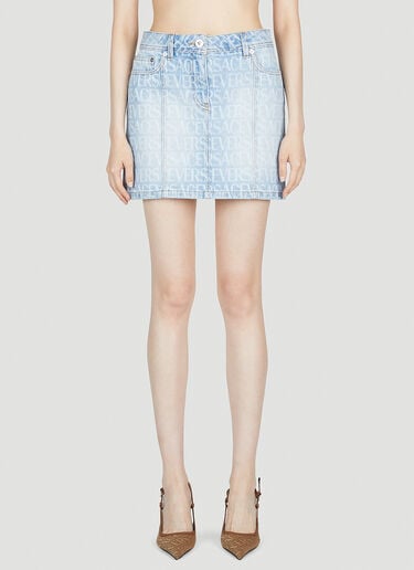 Denim Jacquard Mini Skirt Versace Denim Jacquard Mini Skirt Blue vrs0253008