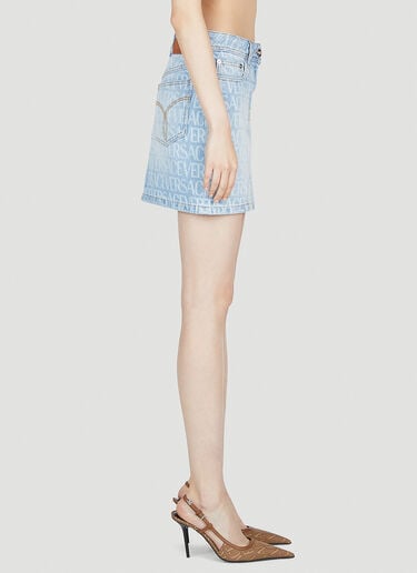 Denim Jacquard Mini Skirt Versace Denim Jacquard Mini Skirt Blue vrs0253008