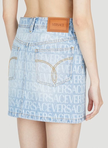Denim Jacquard Mini Skirt Versace Denim Jacquard Mini Skirt Blue vrs0253008