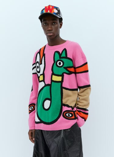 Walter Van Beirendonck Viper 羊毛针织衫 粉色 wlt0154007