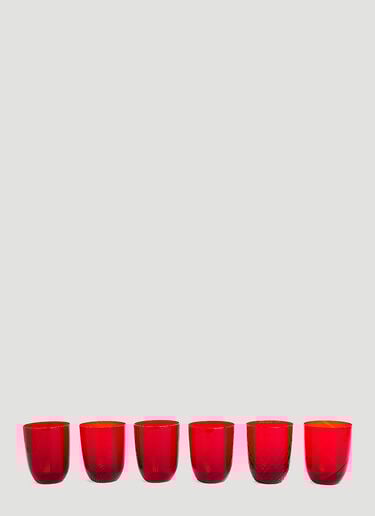 Set of Six Idra Water Glass NasonMoretti Set of Six Idra Water Glass Red wps0644531