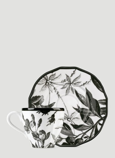 Set of Two Herbarium Coffee Cups with Saucers Gucci Set of Two Herbarium Coffee Cups with Saucers Black wps0690073