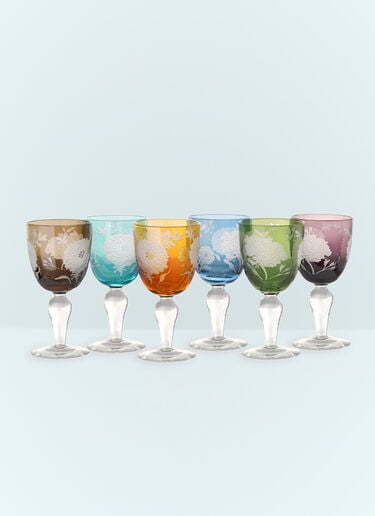 Peony Set Of Six Wine Glasses Polspotten Peony Set Of Six Wine Glasses Multicolour wps0691149