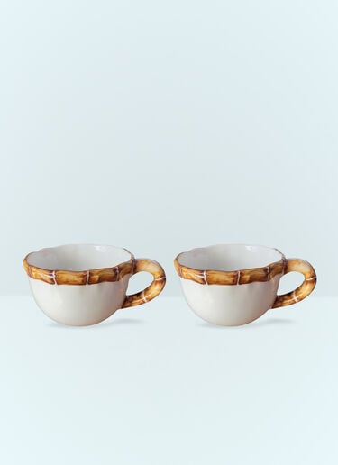 Set Of Two Bamboo Cappuccino Cups Les-Ottomans Set Of Two Bamboo Cappuccino Cups Multicolour wps0691392
