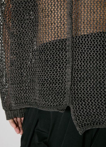 언이븐 오픈 니트 스웨터 Yohji Yamamoto 언이븐 오픈 니트 스웨터 블랙 yoy0156009