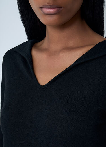 Lace-Up Wool Sweater Yohji Yamamoto Lace-Up Wool Sweater Black yoy0262006