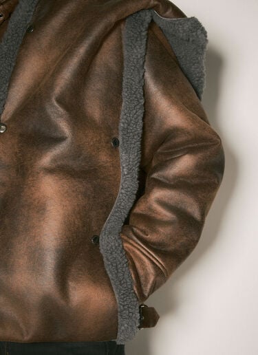 Snap-Off Hood-Panel Aviator Jacket Y/Project Snap-Off Hood-Panel Aviator Jacket Brown ypr0158002