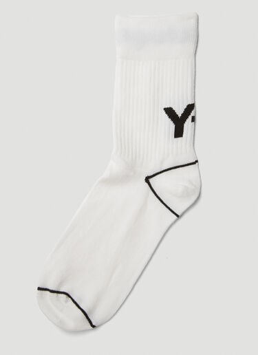 Logo Intarsia Socks Y-3 Logo Intarsia Socks White yyy0349020