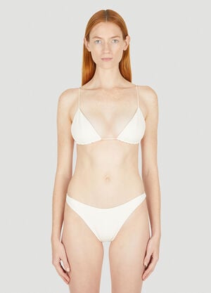 Ziah Fine Strap Triangle Bikini Top White zia0251005