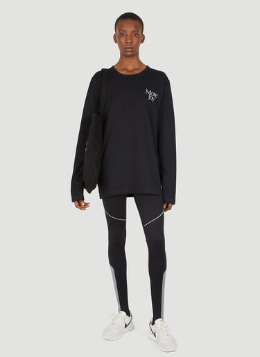 More Joy Embroidered Long Sleeve T-Shirt Black mjy0347014