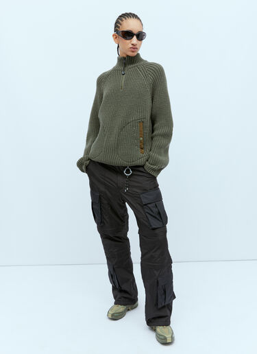 Moncler x Pharrell Williams T 领羊毛针织衫 绿色 mpw0354008