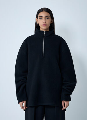 RIER Zip-Up Fleece Sweatshirt Black rrr0362004