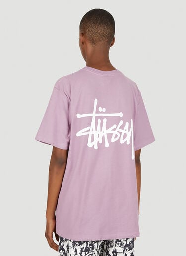 Stüssy Basic Logo Print T-Shirt Purple sts0350025