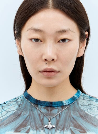 Vivienne Westwood 미니 바 릴리프 목걸이 실버 vww0356006
