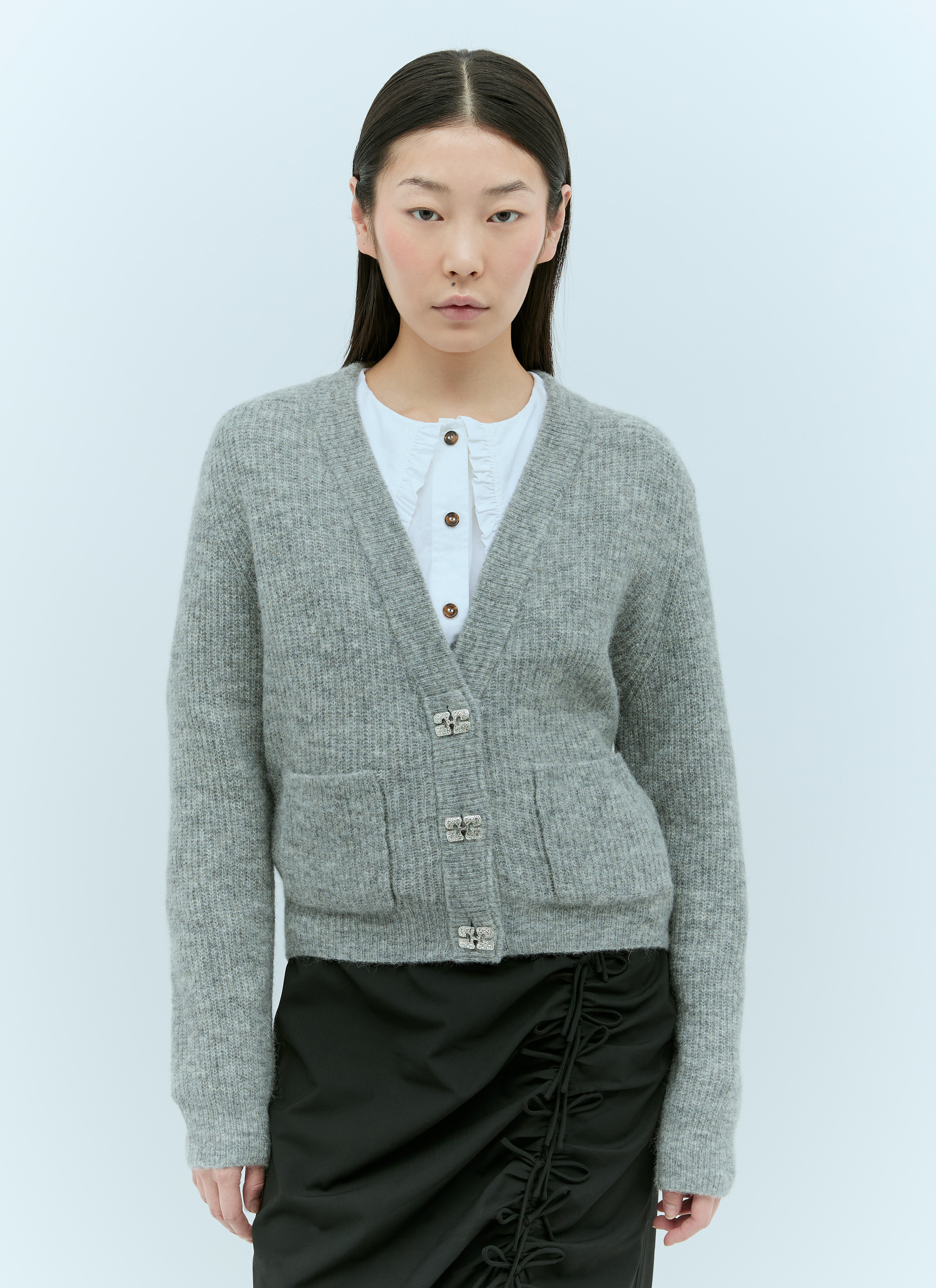 Grey soft cardigan deals