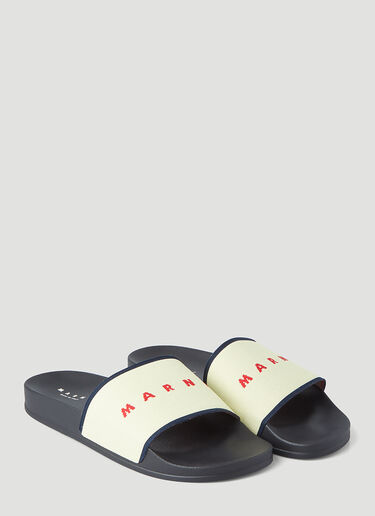 Marni Logo Jacquard Slides White mni0147017
