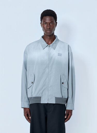LN-CC® - Miu Miu: Old Twill Blouson Jacket - Grey Miu Miu Old Twill Blouson Jacket Grey miu0165001