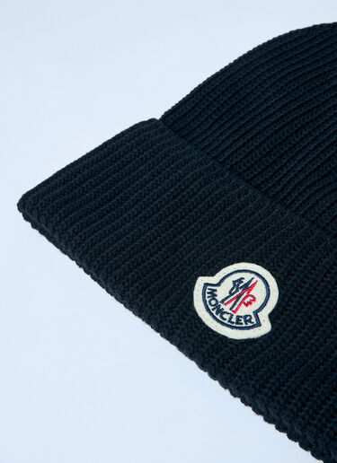 Moncler 로고 패치 비니 햇 블랙 mon0159054