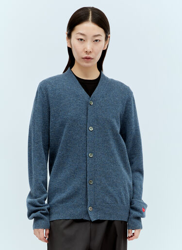 Comme Des Garçons PLAY Wool Knit Cardigan Blue cpl0356009