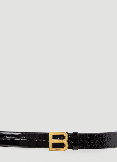 Balenciaga BB Large Leather Belt Black bal0244042