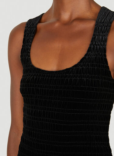 GANNI Velvet Smock Dress Black gan0251023