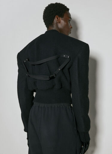 Structured Wool Bomber Jacket Rick Owens Structured Wool Bomber Jacket Black ric0154005