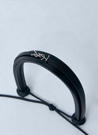Saint Laurent Cassandre Multi-Strand Bracelet Black sla0159018