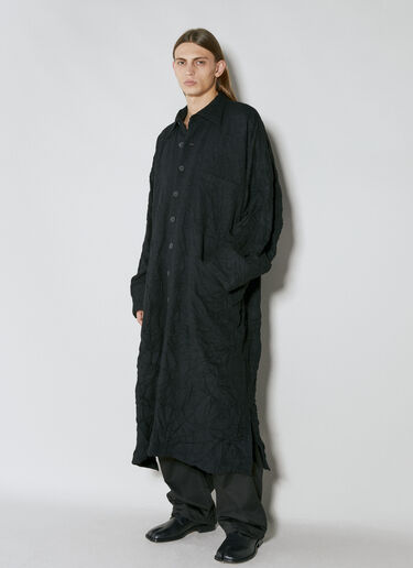 Yohji Yamamoto Men's Wrinkled Coat in Black | LN-CC®