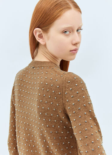 Sportmax Studded Wool-Blend Sweater Brown spx0258004