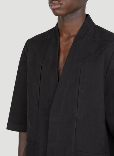 Twill Short Sleeve Overshirt Rick Owens Twill Short Sleeve Overshirt Black ric0153006