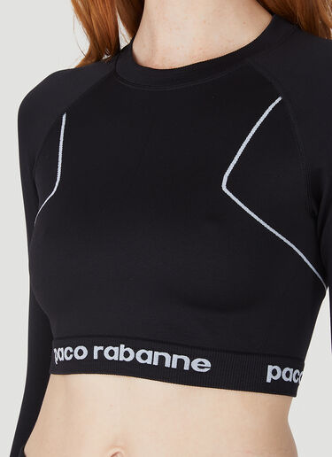Rabanne Logo Cropped Sport Top Black pac0248009
